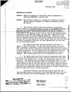 Minutes of Meeting of the Special Group (Augmented) on Operation MONGOOSE, 4 October 1962