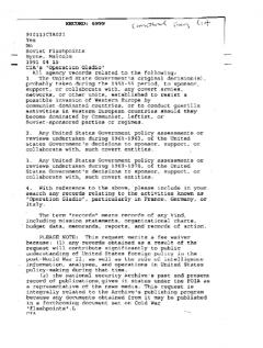 FOIA Request on CIA's 'Operation Gladio' by the National Security Archive