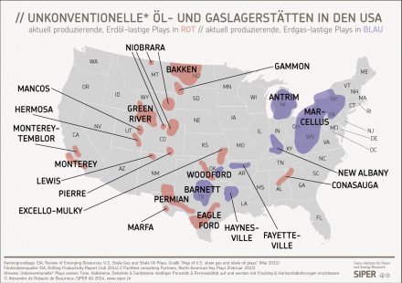 Unkonventionelle Öl- und Gaslagerstätten in den USA