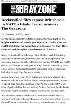 Declassified files expose British role in NATO’s Gladio terror armies