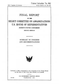 Final Report of the House Select Committee on Assassinations
